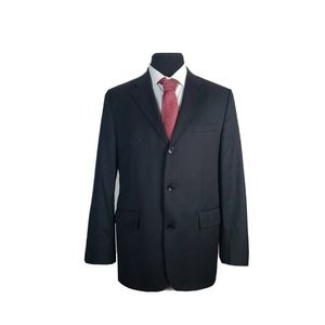 Banana Republic‎ Black Pinstripe Wool 3 Button Blazer Jacket Mens 42R